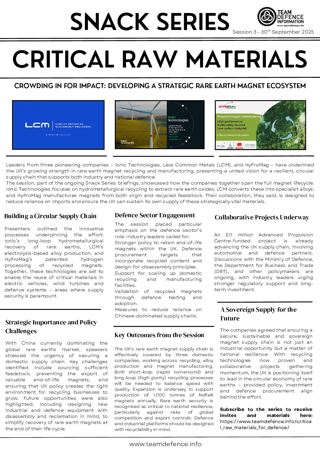 Snack Series Session 3 Newsletter