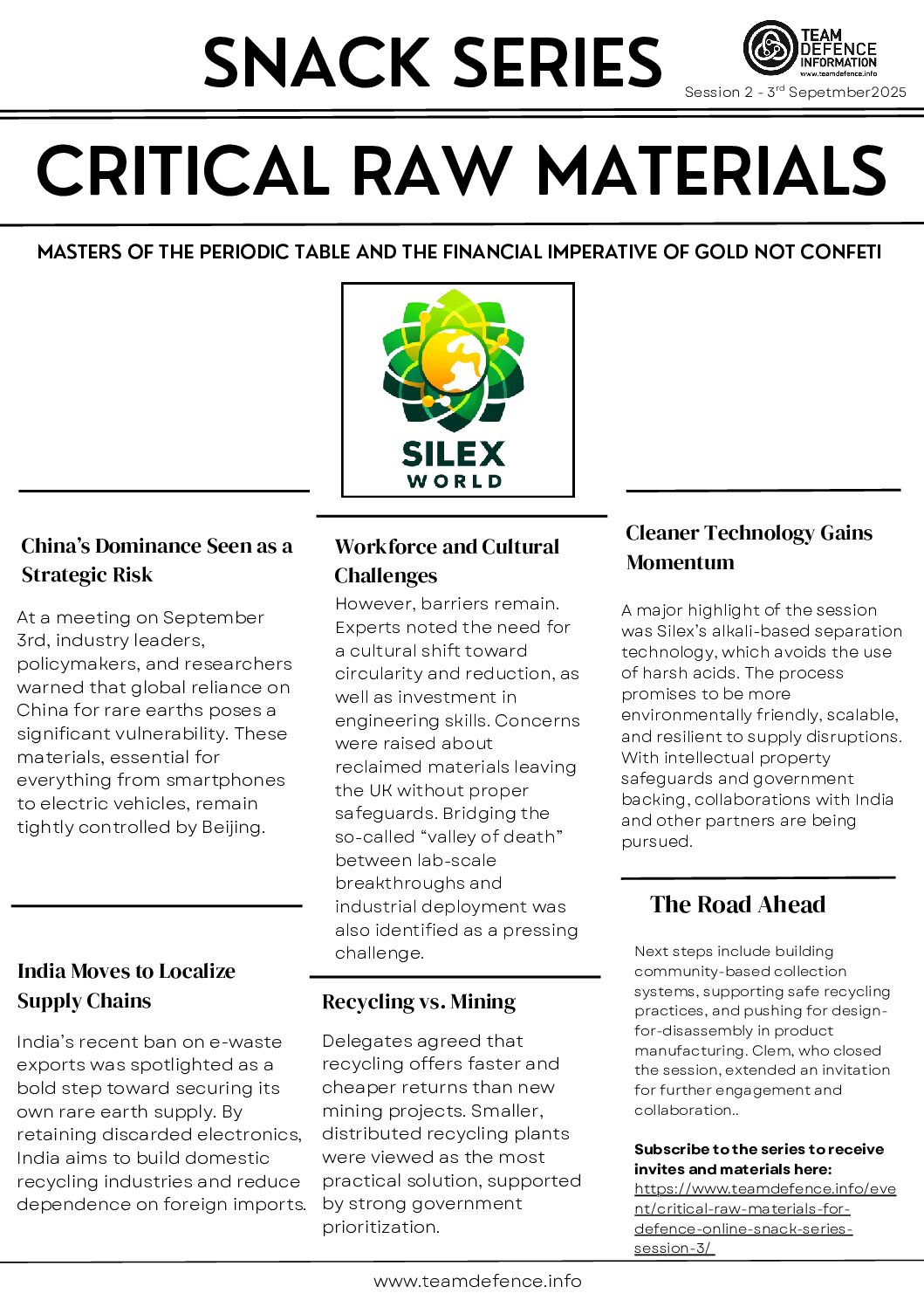 Snack Series Session 2 Newsletter