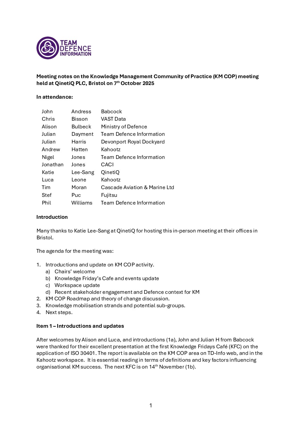 20251007-KM CoP Meeting Minutes