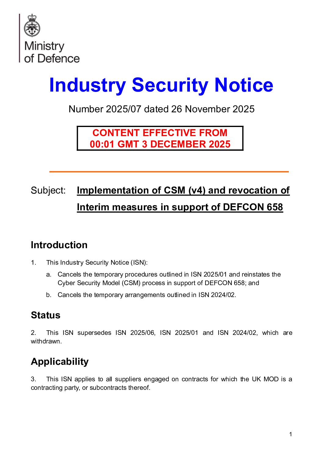 20251217-Implementation of CSM December 2025