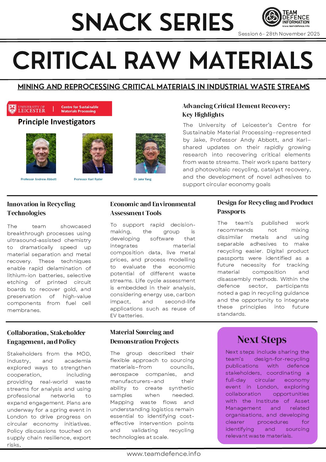 Snack Series Session 6 Newsletter