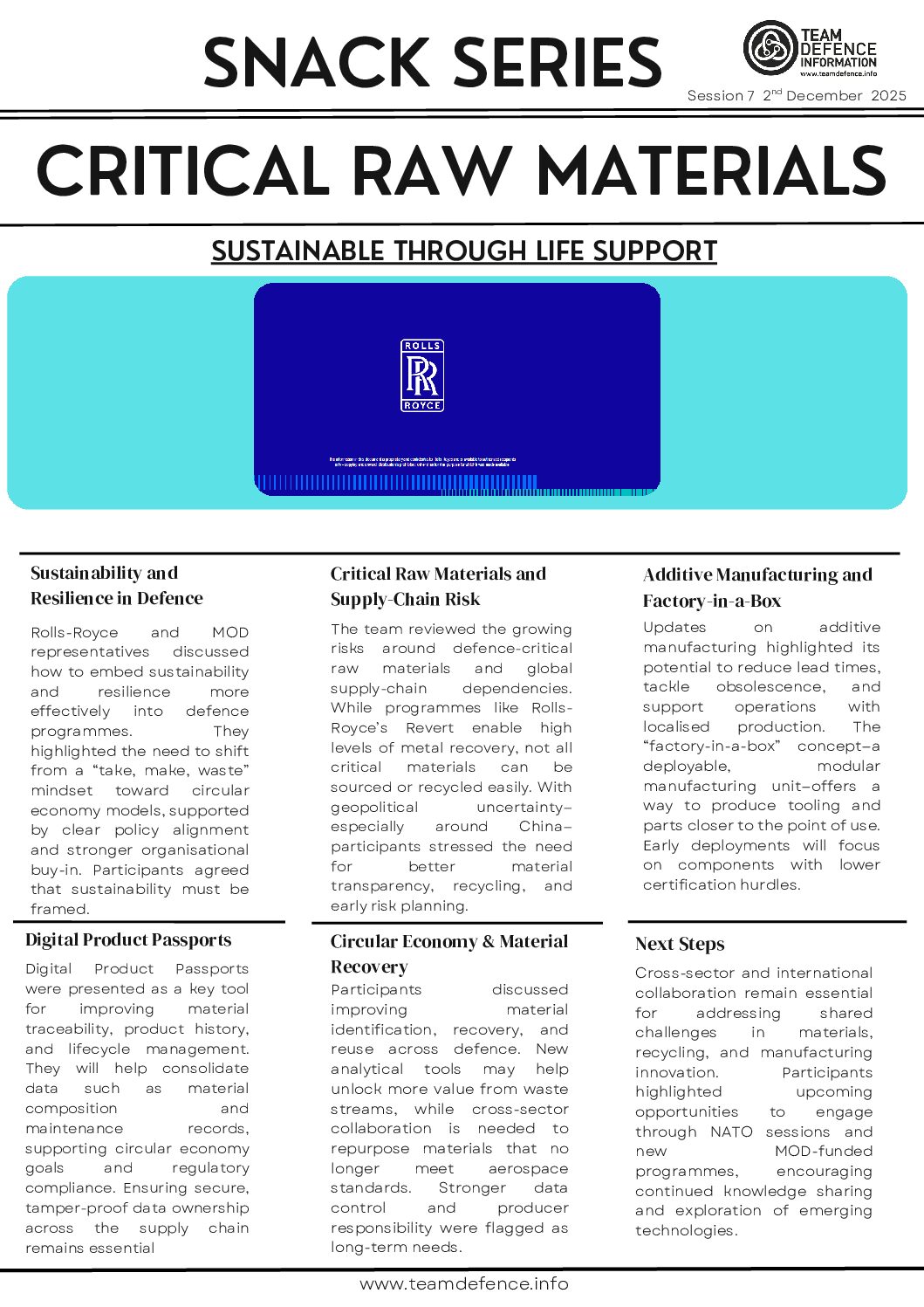 Snack Series Session 7 Newsletter