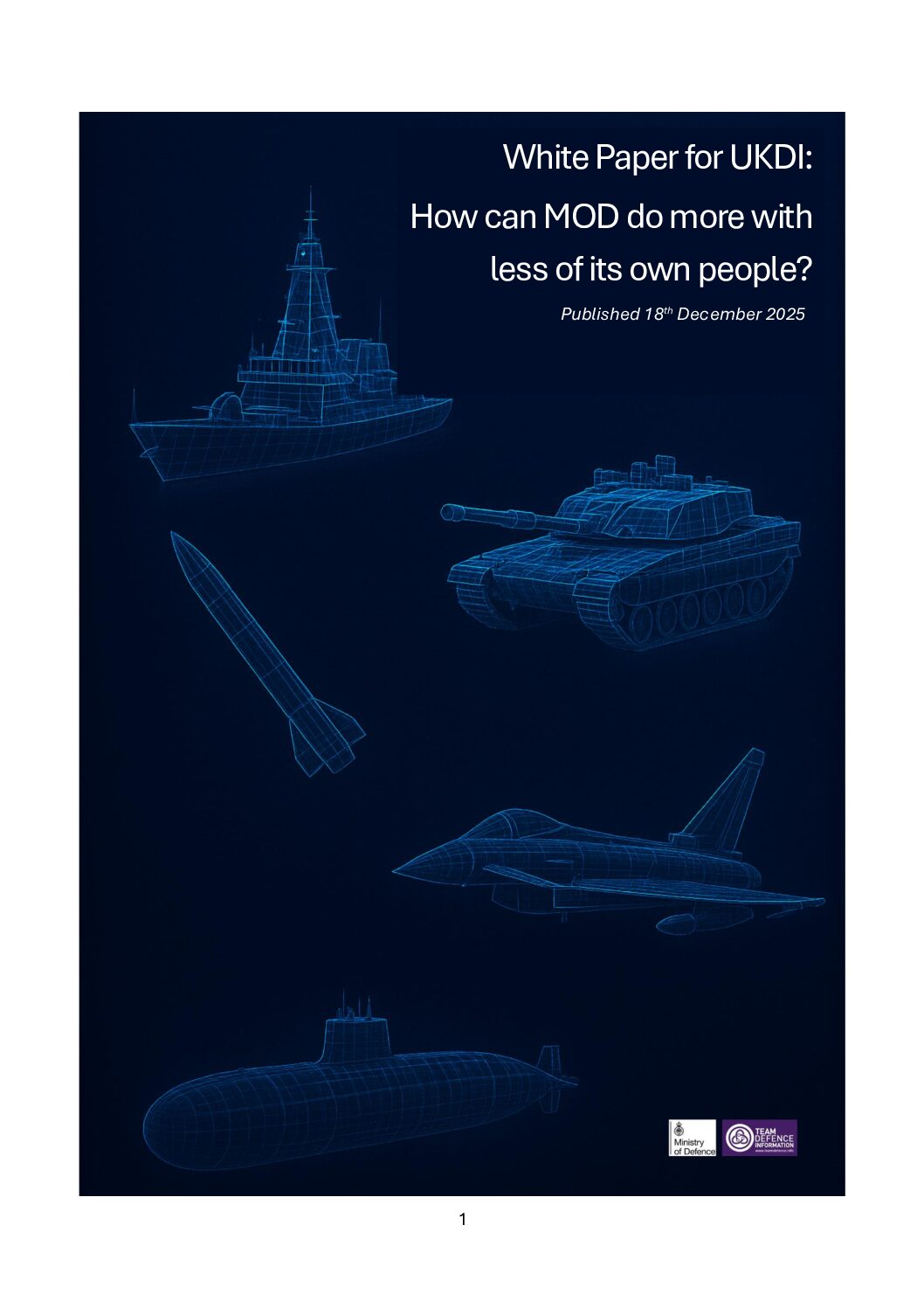 20251218-UKDI White Paper- How can MOD do more with less of it’s own people-DEC 2025