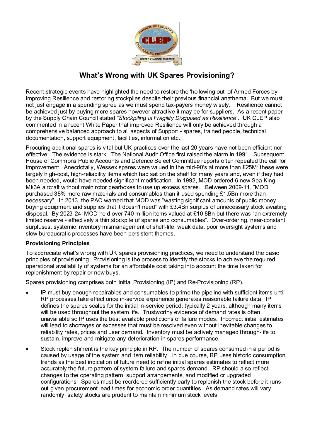 20260323-What’s wrong with Spares Provisioning